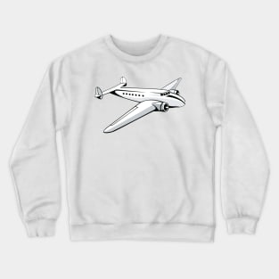 Vintage Twin Engine Propeller Airplane Retro Crewneck Sweatshirt